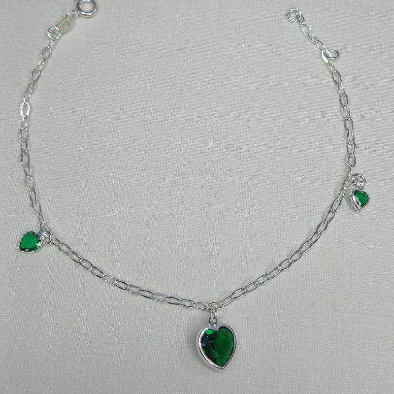 Pulseira Verde Coraçao