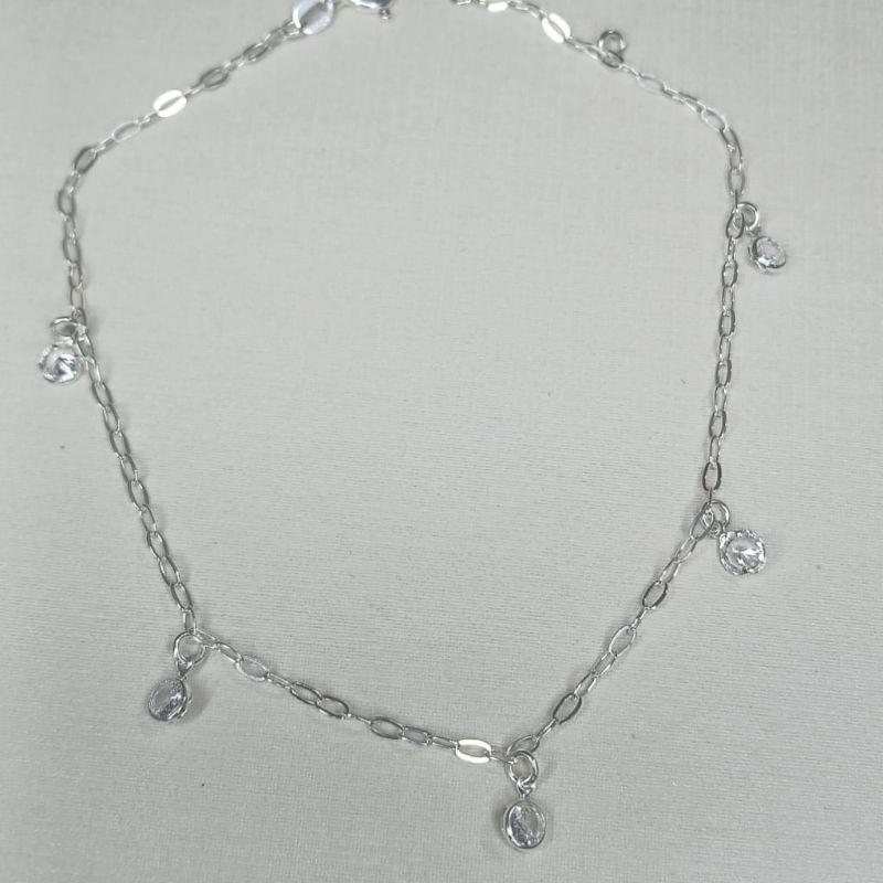 Tornozeleria Zirconia Branca