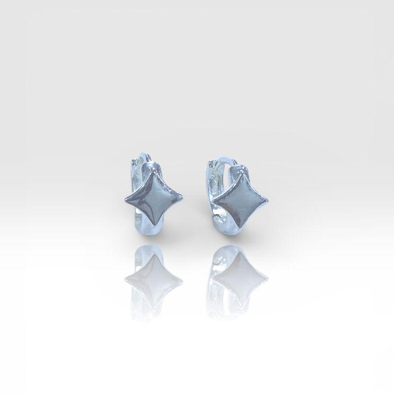 Brinco Click Argolinha PP Com Estrela Lisa