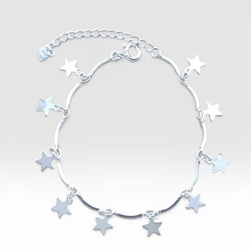 Pulseira Chapa C/ Estrelas Lisa