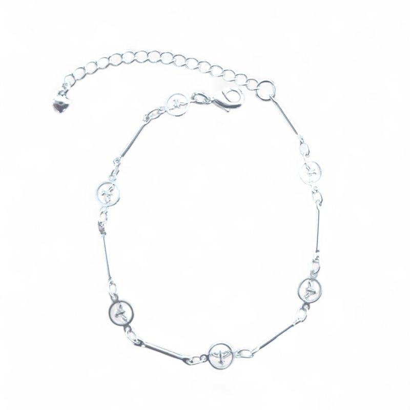 Pulseira Fio com Circulo Vazado com Passáro