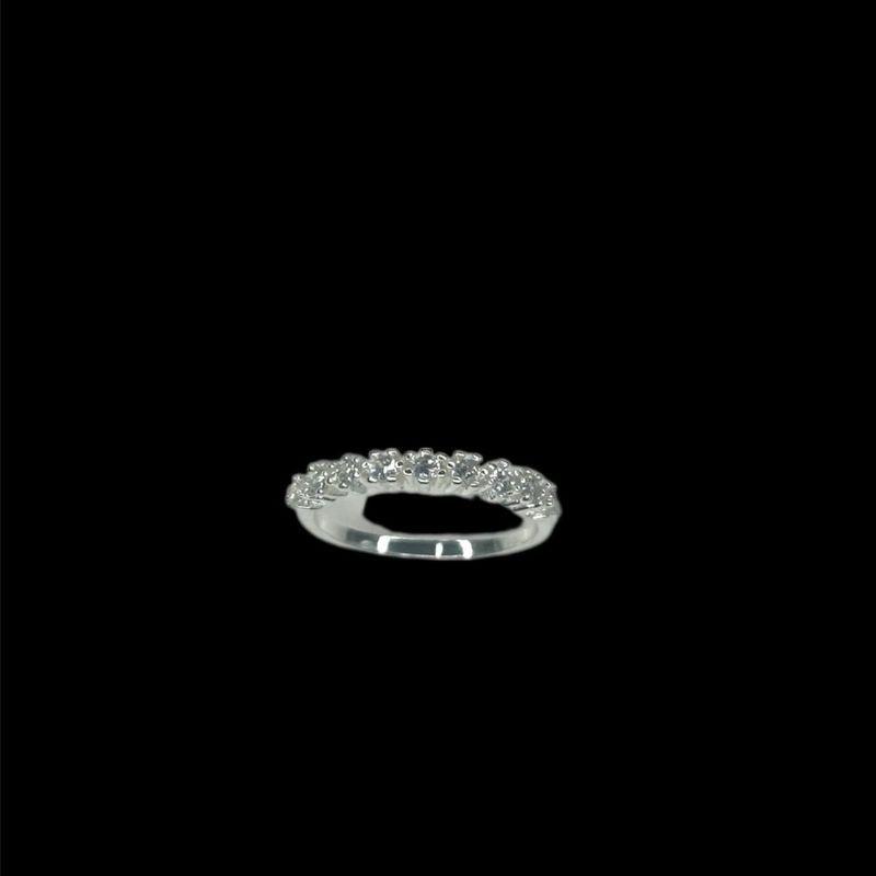 Anel Prata Aparador C/ 9 Zirconia