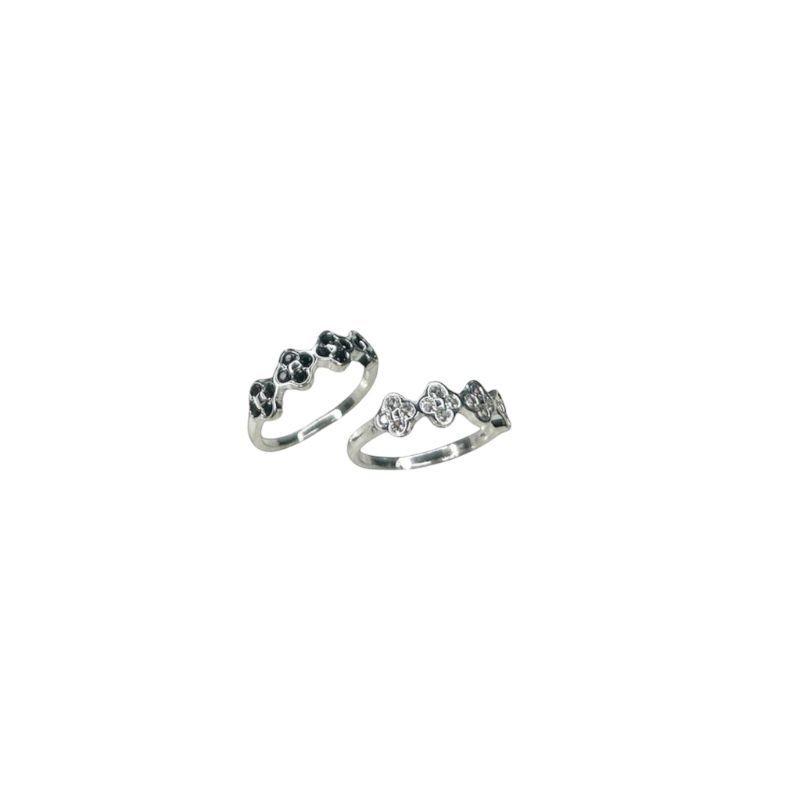 Anel Prata Aro c/4 Trevos c/ Zirconias