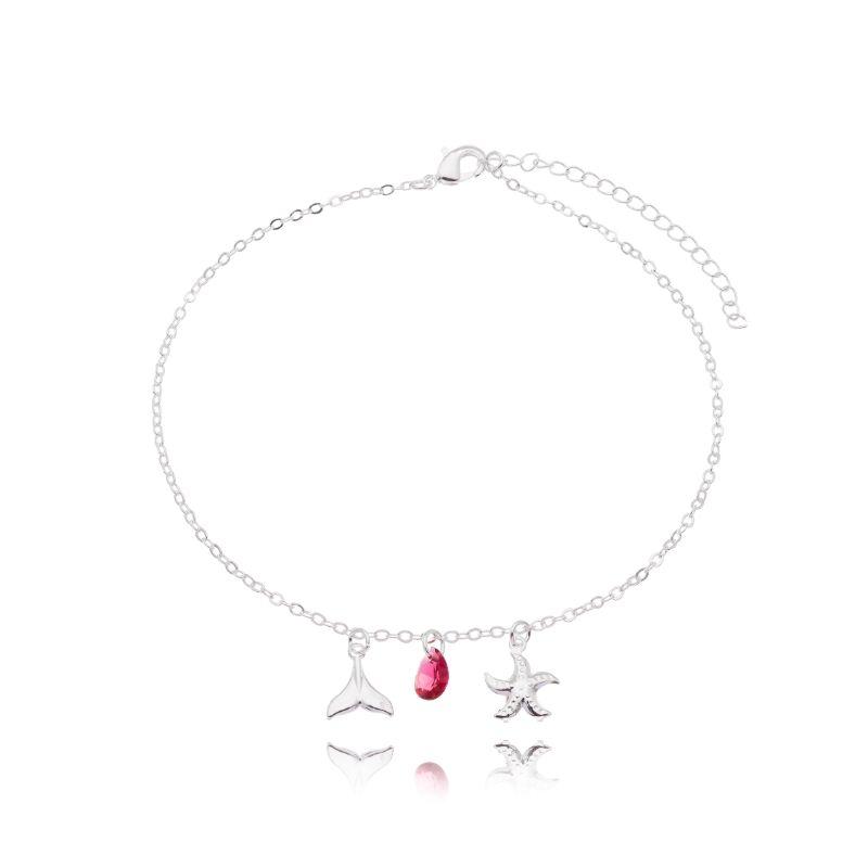 Tornozeleira Estrela Pedra Zirconia Rabo de Sereia