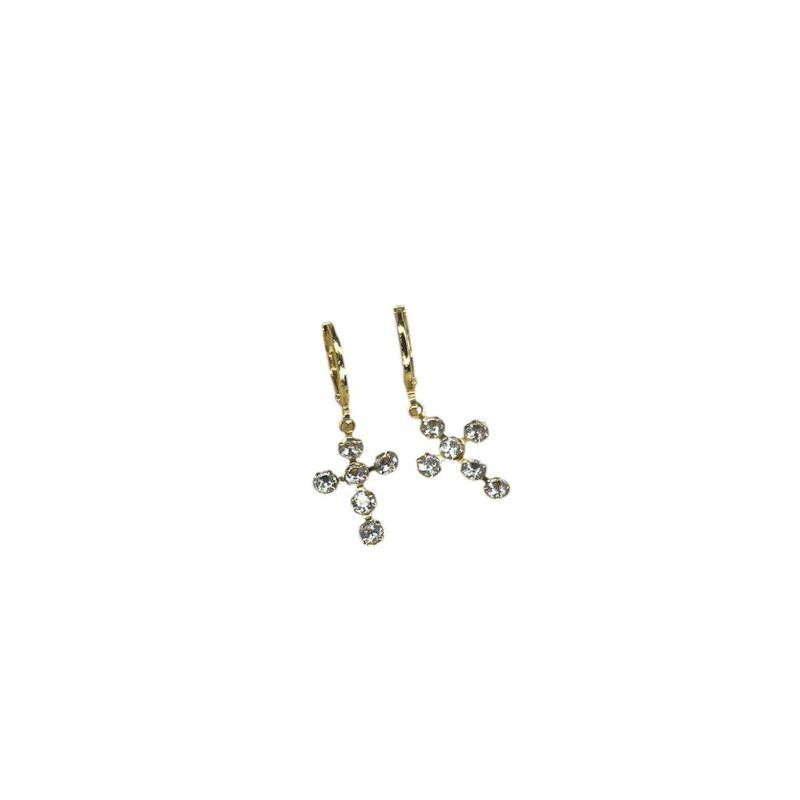 Brinco Click Cruz C/ Pedras Zirconias