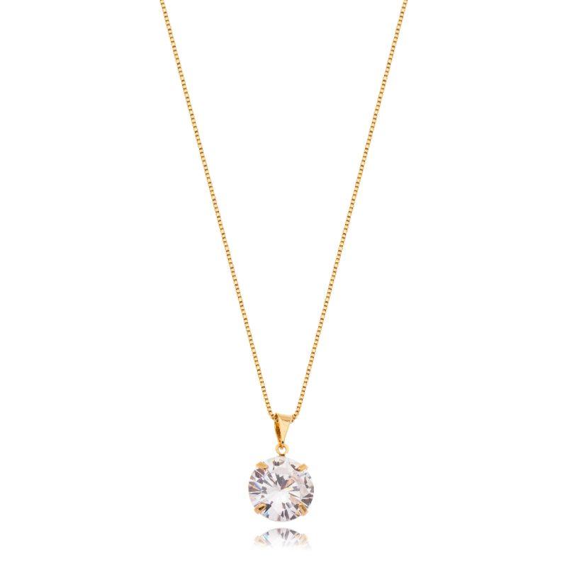 Conjunto Corrente Elo C/Pingente Ponto de Luz Virginia