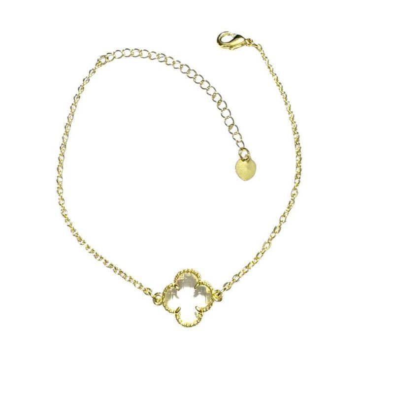 Pulseira Vintage Trevo Zirconia Cristal